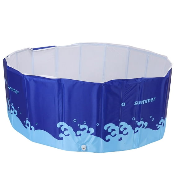 Foldable Pool, Non Inflatable Kids and Adults Outdoor Swimming Pool with 18.9 Inch Height Portable Hard Plastic Shell Pets Bathtub for Home Backyard Dog Pools