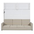 thumbnail image 4 of Queen Size Murphy Bed With Sofa Seating White Wall Mount Folding Bed For Small Spaces Apartments And Guest Rooms, 4 of 9