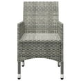 thumbnail image 6 of vidaXL Bistro Set Grey Poly Rattan and Tempered Glass Small Foldable, 6 of 6