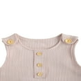 thumbnail image 4 of Summer Baby Boy Girl Knitted Rompers Ribbed Sleeveless Button Jumpsuits Outfits Ginger 12-18 Months, 4 of 6