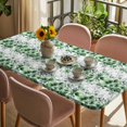 thumbnail image 3 of Green Floral Table Cloths for 3 Foot Rectangle Tables, Vintage Farmhouse Garden Flower Leaves Patio Waterproof Elastic Fitted Tablecloths, Washable Rectangular Table Cover for Camping, 3 of 8