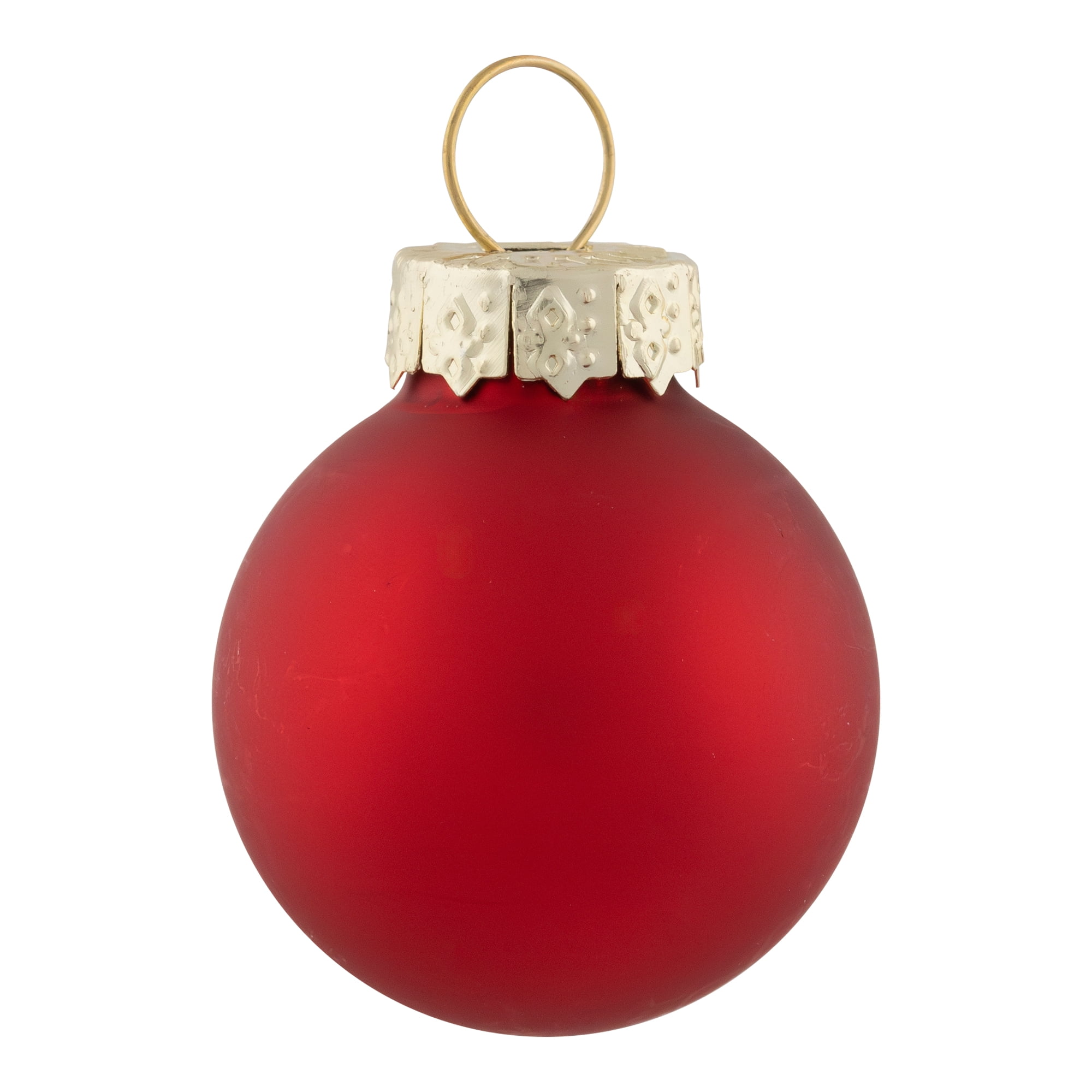 24-Piece Shiny and Matte Red Mini Glass Ball Christmas Ornament Set 1" (25mm)