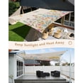 thumbnail image 6 of Spring Florals Sun Shade Sail 12'X16' Watercolor Colorful Floral Leaf Butterfly Dragonfly Linen Texture UV Block Outdoor Sail Shades Breathable Waterproof Rectangular Sunshade for Patio Garden Porch, 6 of 8
