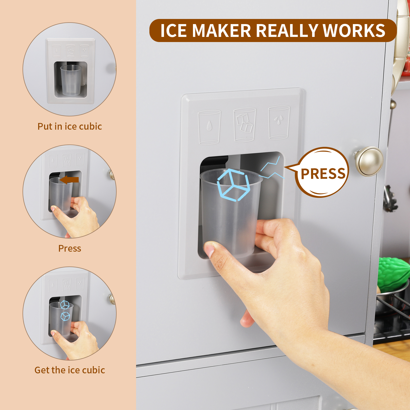Arlopu Kids Pretend Play Kitchen Set with Sound & Light photo 5