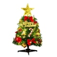 thumbnail image 1 of Mini árbol de Navidad artificial XCF con luces de cadena de alambre decoración en miniatura para interiores, 1 of 4