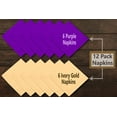 thumbnail image 4 of Ruvanti Cloth Napkins Set of 12, 18x18 Napkins Cloth Washable, Soft, Durable, Absorbent, Cotton Blend. Table Dinner Napkins Cloth for Hotel, Lunch, Restaurant, Wedding Parties - Purple & Ivory Gold, 4 of 9