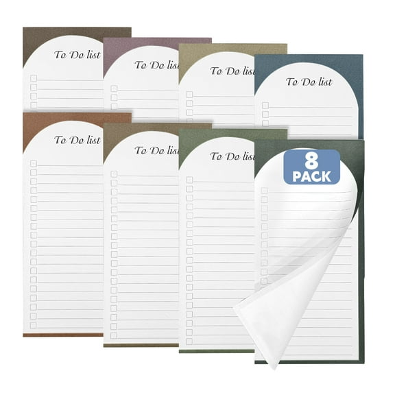 Amaopus 8 Pack Refrigerator Magnetic Notepads, Grocery List Magnet Pad, Magnetic Note Pads Lists, 50 Sheets Per Pad, Full Magnet Back To-Do-List Notepads