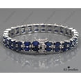 thumbnail image 3 of Blue Sapphire Tennis Bracelet Silver Gold Women Wedding Anniversary Birthstone Bracelet Best Gift For Wife, 3 of 4
