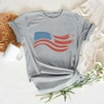 thumbnail image 2 of KALE 4th of July Short Sleeve Shirts for Women American Flag Patriotic 2D Independence Day Print Casual Sports T Shirt Y2K Clothes Grey XXXL, 2 of 7