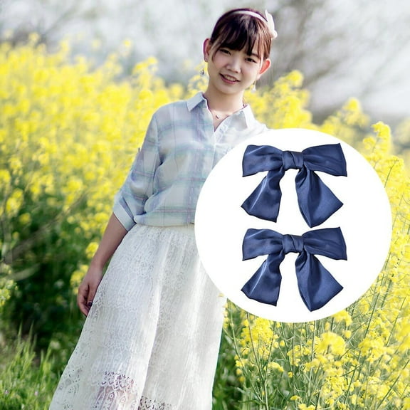 LOLIPPYY Silk Bow Hair Clips for Women, Comfortable Decorative Hairpins, Perfect Set of 2 Pieces