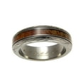 thumbnail image 3 of Genuine inlay Hawaiian koa wood wedding band ring titanium scroll 6mm size 10, 3 of 4