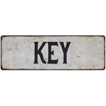 KEY Vintage Look Gift Rustic Chic Metal Sign 6x18 206180036017
