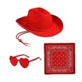 thumbnail image 4 of Sombrero de vaquero Yuyangstore Rojo para club y festival, 4 of 8