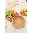 thumbnail image 6 of Handmade Rattan Bread Baskets Round Wicker Fruit Serving Storage Bowls, Natural Woven Decorative Kitchen Counter Organizing (Honey Brown) L-10.3", 6 of 6