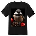 thumbnail image 2 of Plus Size Shirt for Women Black Tops for Women Short Sleeves Shirt for Women Red-Browed Bird 18 T Shirt Crewneck Shirt for Women 2XL, 2 of 5