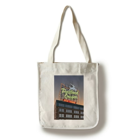 Portland, Oregon - Made in Oregon Sign - Lantern Press Artwork (100% Cotton Tote Bag - (Best Korean Restaurant Portland Oregon)