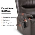 thumbnail image 3 of MCombo Power Recliner, Electric Swivel Glider Rocker Recliner Chair for Nursery with Vibration and Heat, USB Ports, Cup Holders and Pockets, Faux Leather 7785, 3 of 6