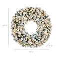 thumbnail image 7 of Best Choice Products 60in Artificial Pre-Lit Flocked Fir Christmas Wreath Decoration w/ 300 LED 2-in-1 Lights, 930 Tips, 7 of 7