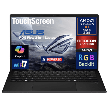 ASUS ROG Flow Creator 2-in-1 Laptop 13.4in Touchscreen LCD WQXGA Display (AMD AMD Ryzen AI MAX 395, 32GB LPDDR5X, 1TB SSD, RGB KB, WiFi 7, Webcam, Bluetooth 5.4, Win 11 Pro)