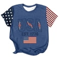 thumbnail image 4 of MEICHEN Women's 4th of July Short Sleeve Top Usa Flag Printed Patriotic Graphic Tee Blouse Summer 250th Anniversary Usa Round Neck T Shirt, 4 of 4