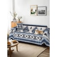 thumbnail image 3 of Blue Boho Couch Cover, Southwestern Ethnic Aztec Retro Geometric Sofa Cover Blanket for 3 Cushion Couch, Sectional Sofa Slipcover Furniture Protector for Living Room Bedroom 71''x134'', 3 of 9