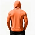 thumbnail image 4 of Inglocry Men's UPF 50+ Sun Hoodie with Mask Fishing Shirts UV Protection Long Sleeve, Quick Dry Hooded Rash Guard Hikingwith Zipper Pocket Orange 3XL, 4 of 6