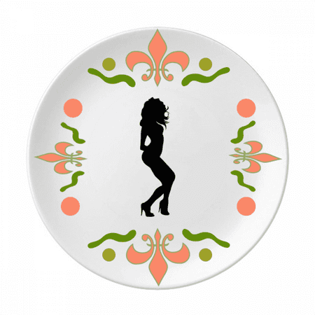 

Curly Hair Hot Beautiful Woman Flower Ceramics Plate Tableware Dinner Dish