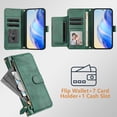 thumbnail image 2 of Filp Case for Motorola Edge 50 Fusion Zipper Pocket Magnetic Flip Wallet Phone Case with 7 Card Slots and Wrist Strap, 2 of 5