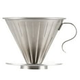 thumbnail image 1 of Stainless Steel Coffee Dripper Cone Coffee Drip Filter Cup Permanent Pour Over Coffee Maker with Separate Stand for 1-2 Cups (Silver), 1 of 5
