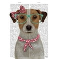 thumbnail image 2 of Fab Funky 26x32 Black Ornate Wood Framed with Double Matting Museum Art Print Titled - Jack Russell with Glasses and Scarf, 2 of 4