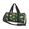thumbnail image 2 of Xecao Cartoon Car print Round Travel Duffel Bag is a foldable gym bag with an inner pocket, perfect for travel sports, 2 of 8