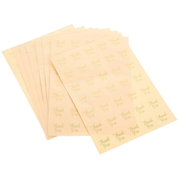 Thank You Stickers Self-Adhesive For Weddings Birthdays Giveaways Small Business Packaging Golden Square Decorative 280Pcs