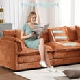thumbnail image 3 of Villeston 112" Cloud Modular Sectional Sofa for Living Room, L-Shaped Cloud Sofa Couch with Chenille Fabric, 3 Seat Oversized Couch with Movable Ottoman, Orange, 3 of 8