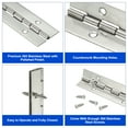 thumbnail image 5 of 12 Inch Continuous & Piano Hinges, 6Pcs Stainless Steel Continuous Hinge for Boat Cabinet Door Box Furniture Silver, 5 of 6