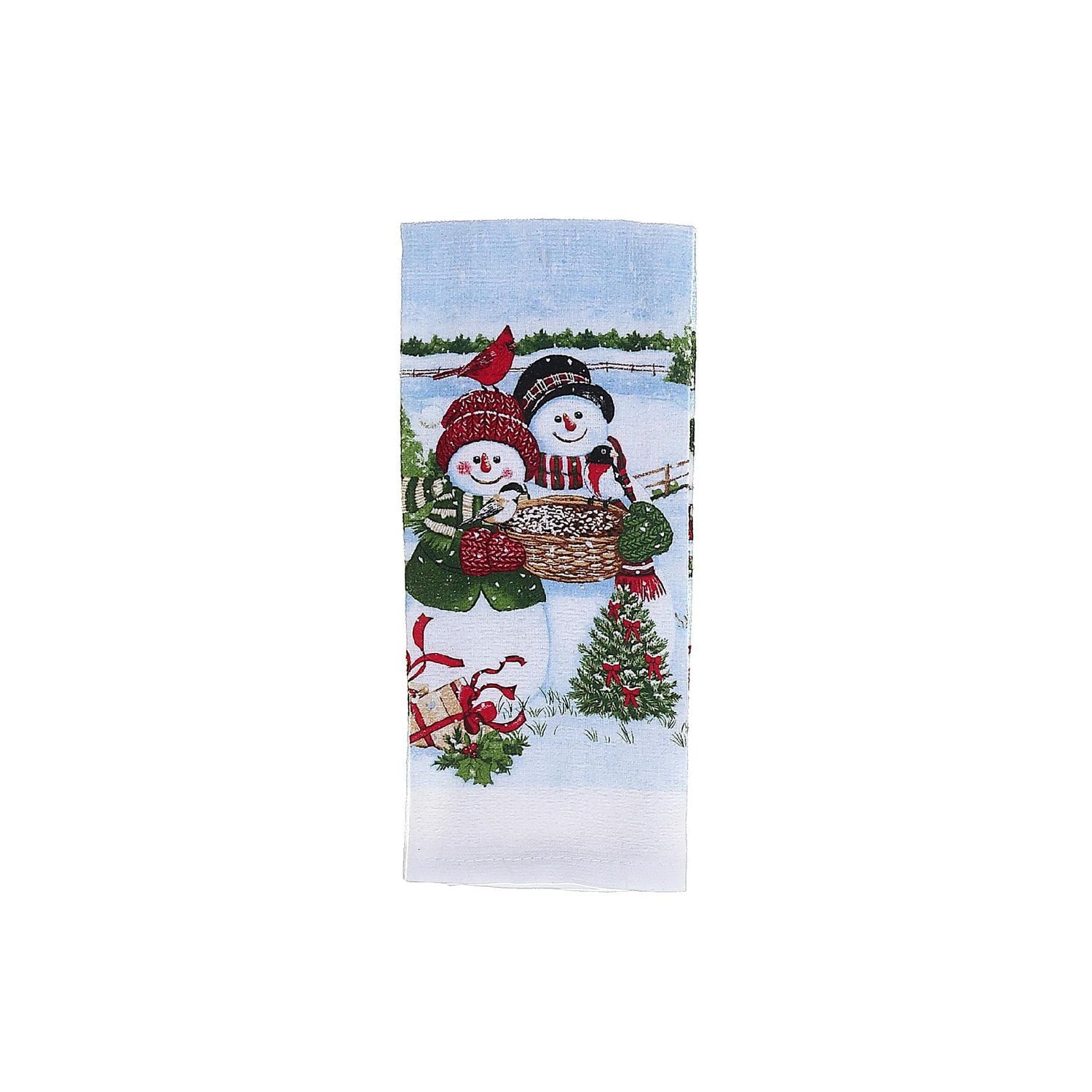 Christmas Hand Towel Snowman Couple - Set of 6