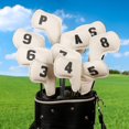 thumbnail image 2 of Jesscasday 10Pcs PU Leather Golfs Iron Head Cover Waterproofs Golfs Headcover Protective Cover, 2 of 20