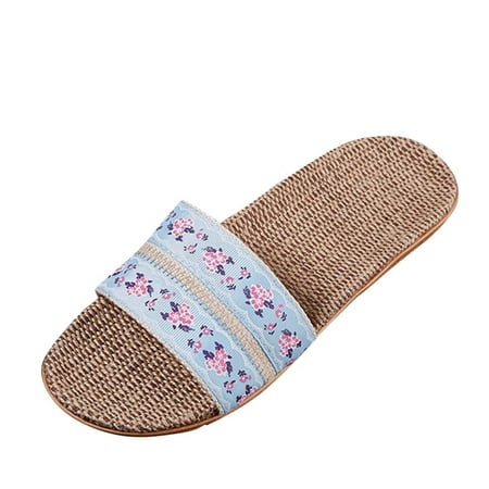 

SEMIMAY Slippers For Fashion Ladies Women Breathable Bohemia Beach Slip On Shoes Casual Sandals Dark Blue