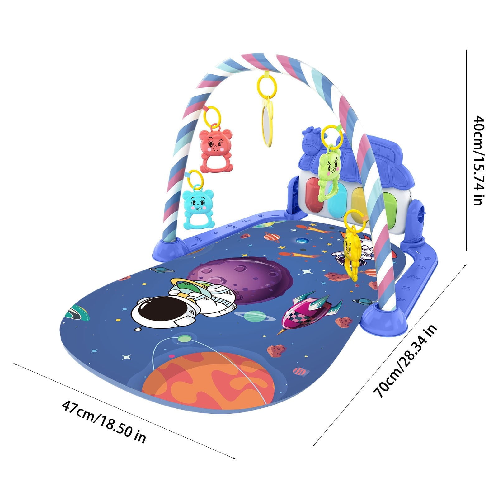 Baby Gym Play Mats Baby Toys Tummy Time Mat Musical Activity Center for Newborn Infant Piano Babies Play Mat Music & Light Newborn Infant Gifts for Babies 0-3 6 9 12 Months