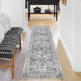thumbnail image 4 of iOhouze Runner Rugs for Hallway 2x5 Rug Runner Thin Vintage Floral Rug Washable Runners Non-Slip Soft Low Pile Kitchen Runner Rug for Laundry Room Bedroom, Light Gray White, 4 of 8