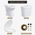 thumbnail image 4 of Two-Piece Round Toilet 21" Extra Tall Height, 12" Rough-In, Powerful 1.28 GPF Siphonic Flush, Quiet Soft Close Seat, Comfort Height Bathroom Toilet for Elderly, Adults & Mobility Support, White, 4 of 6