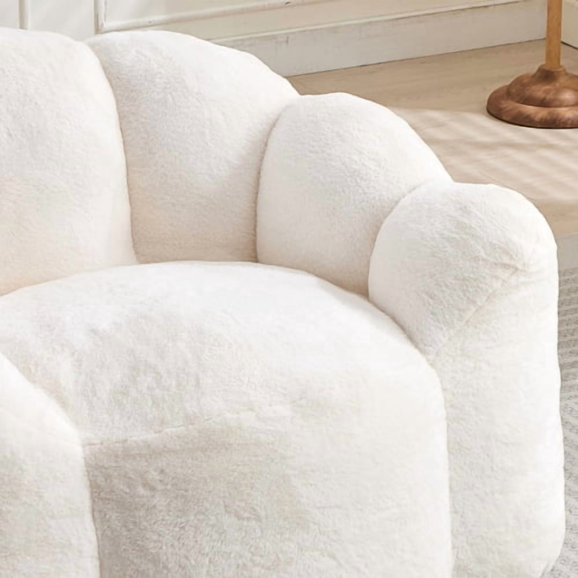 Bean Bag Sofa Lotus type compression – No Assembly, Portable Comfort for Living Room, Bedroom, White