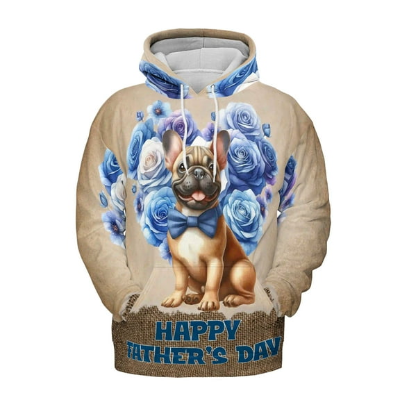 French Bulldog Proud Dad Happy Father's Day All Over Print 3D Hoodie Unisex Merch Hoodies Dog Lover Gifts - 02008