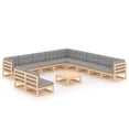 thumbnail image 1 of vidaXL 12 Piece Garden Lounge Set with Cushions Solid Wood Pine, 1 of 5