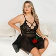 thumbnail image 6 of Lingerie for Women Plus Size, PUTUO Plus Size Lingerie, Mesh Lace Bridal Chemise Plus Size Lingerie, Strap Chemise See Through Babydoll Lingerie, 6 of 6