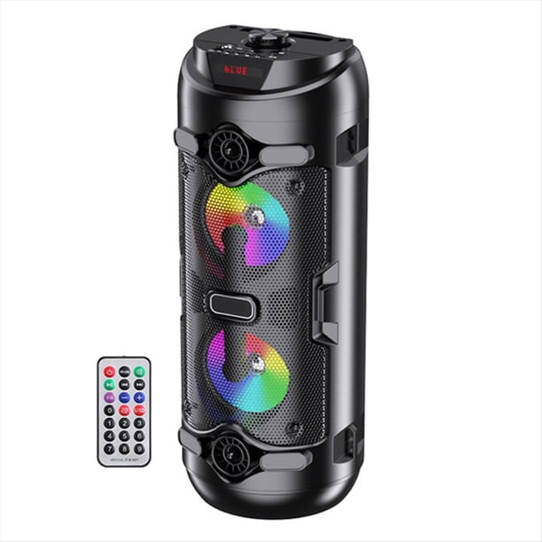 Altavoz Portátil Inalámbrico con Bluetooth, Columna de Subwoofer con Centro de Música, Altavoz Grande y Potente, Micrófono, Disco U, Tarjeta TF