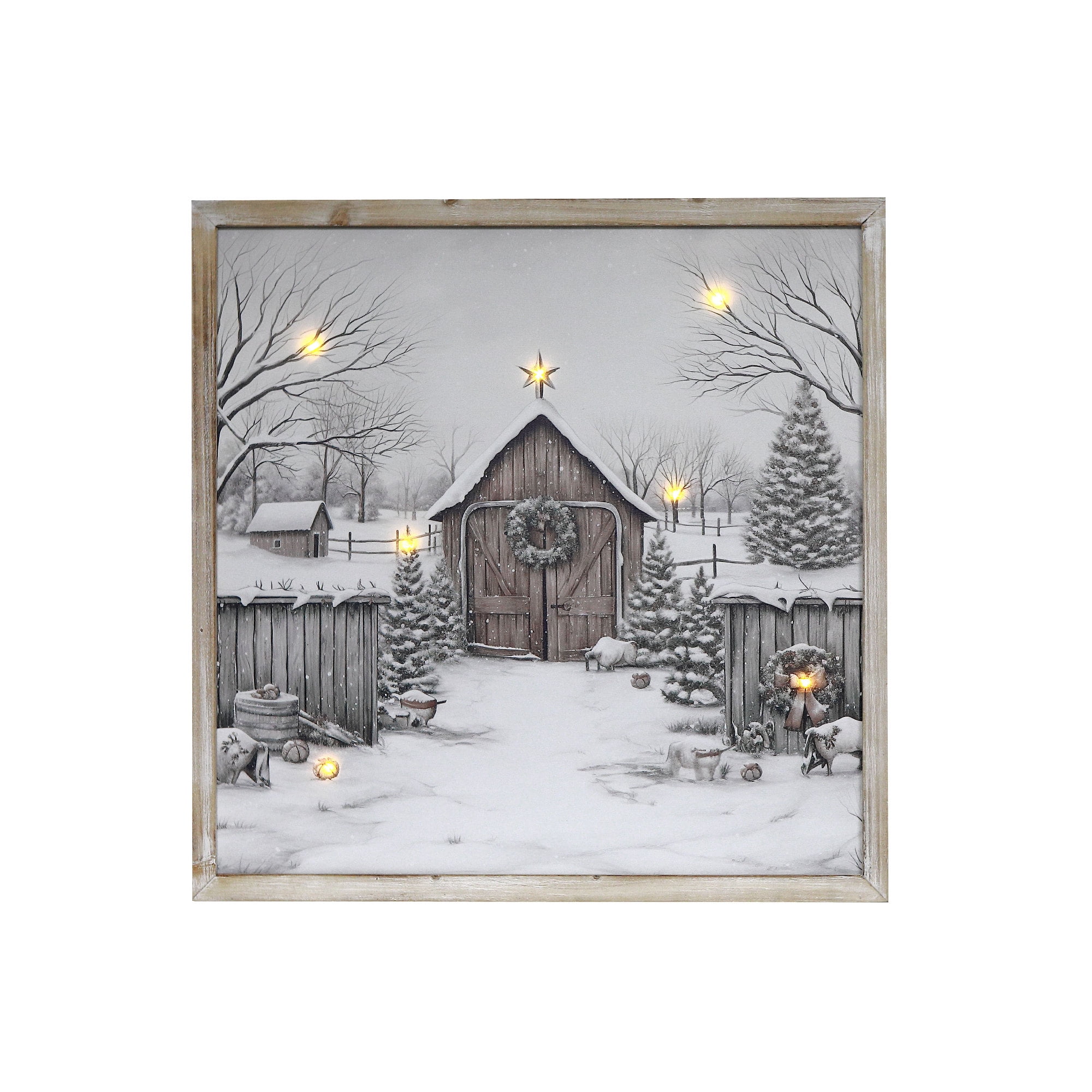 Led Framed Wall Art (Country Barn)