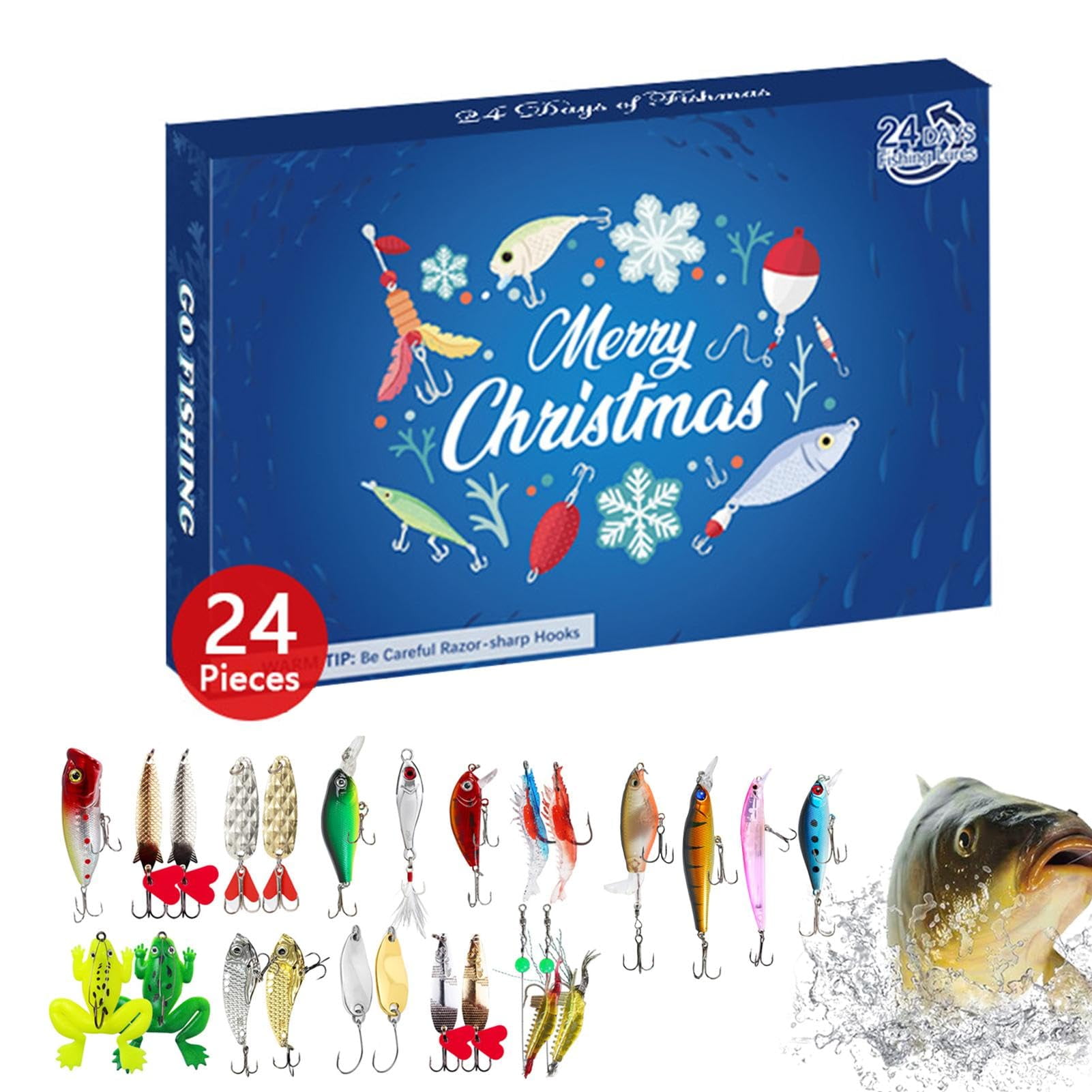 Calendrier De L'Avent De Noël, Kit De Pêche 24 En 1 Avec Outils Et Leurres, Calendrier De Compte à Rebours De Noël, Cadeau Surprise De Noël | Leroy Merlin