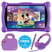 Contixo 7" Kids Tablet Bundle, Kids Ages 3-12, 50 FREE Disney Storybooks, Educational Android Tablet, 32GB, STEM Learning, Parental Controls, Includes Kid-Safe Headphones & Case - Purple