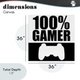 thumbnail image 4 of Stupell Industries Contemporary 100% Gamer Black & White Canvas Art, 36 x 36, by Kim Allen, 4 of 8