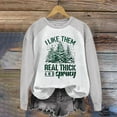 thumbnail image 2 of IROINNID Christmas Sweatshirts for Women Christmas Printed Crewneck Long Sleeve Pullover Loose Fitting Shirt,Gray, 2 of 4